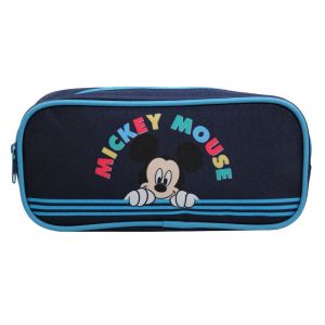 Trousse scolaire rectangulaire disney mickey bleue bagtrotter