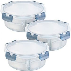 Rosenstein & Sohne 3 boîtes de Conservation en Verre à 3 Compartiments -20 °C à 520 °C