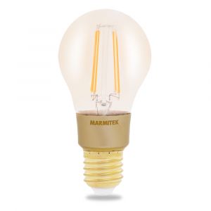 Marmitek GLOW MI Ampoule Smart WiFi LED-E27-650 Lumen-6 W=40 W-A60-Filament R&eacute;tro &ndash; 60x118 mm-Graduable par l&rsquo;app-Compatible avec Alexa, Google Assistant-Aucun hub requis, Gold