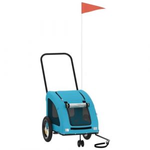 VidaXL Remorque de vélo pour animaux de compagnie bleu