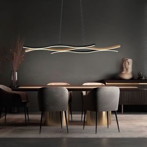 Globo Suspension lampe suspendue plafonnier led aspect bois réglable en hauteur l 108 cm