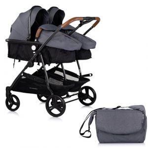 DUO SMART Poussette jumeaux ou enfants rapproch&eacute;s largeur 79 cm Gris sans cosy