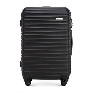 Image de WITTCHEN Valise de Voyage Bagage à Main Valise Cabine Valise Rigide en ABS avec 4 roulettes pivotantes Serrure à Combinaison Poignée télescopique Groove Line Taille M Noir