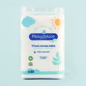 Peaudouce Maxi carrés de coton Bio bébé