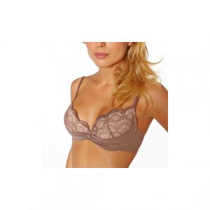 Image de Soutien-gorge ampliforme push moulé bonnets B, C et D cappuccino Secret POMM'POIRE - Marron