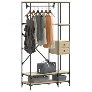 VidaXL Porte-vêtements avec étagères chêne sonoma bois d'ingénierie