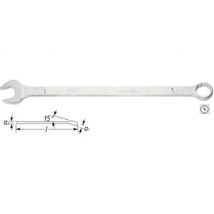Hazet Clé mixte, extra-longue et fine - Profil Traction à 12 pans extérieurs - Taille: 30 - Longueur totale: 510 mm - 600LG-30