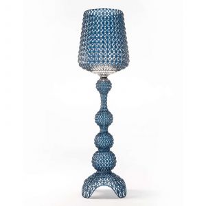 Image de Kartell Lampadaire Kabuki Indoor / LED - Pour l'int&eacute;rieur - H 165 cm bleu transparent en mati&egrave;re plastique
