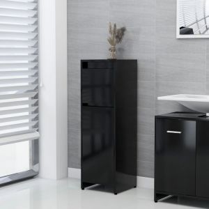 VidaXL Armoire de salle de bain Noir 30x30x95 cm Agglom&eacute;r&eacute;. Produit Neuf ! Garantie 0 ans !