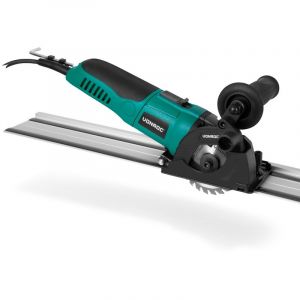 Mini scie circulaire / plongeante 500W - Ø85mm - Rail de guidage et 3 lames inclus - vitesse variable