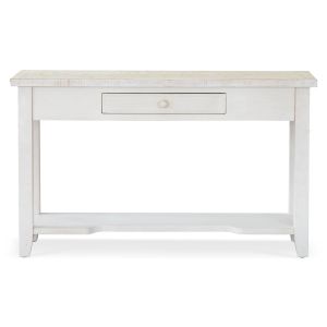 Décoration d'Autrefois Console 1 Tiroir Bois Blanc 120x41.5x78cm