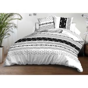 Le Linge De Jules - Housse de couette 220x240 + 2 taies - Microfibre - Graphic