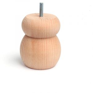 Pied rond en bois de hêtre, peinture brute, mod. 450, Ø77x10cm Très grand lit E3/68430