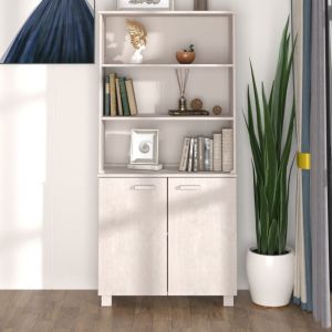 Image de VidaXL Buffet Bois massif de pin Blanc - Blanc