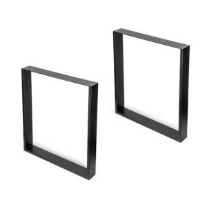 Emuca Jeu de deux pieds Square rectangulaires pour table - Largeur 600 mm - Noir - Noir