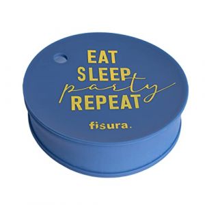 Fisura Lot de 3 couvercles de gobelets drogue Eat. Couvercle de gobelet réutilisable. Protection anti-éclaboussures en silicone
