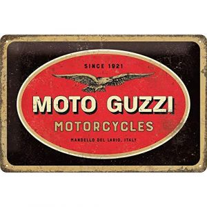 Nostalgic-Art 22290 Guzzi &ndash; Logo Motorcycles &ndash; Id&eacute;e de Cadeau pour Les Fans de Moto, en m&eacute;tal, D&eacute;co Design Retro, 20 x 30 cm