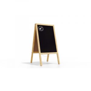 ALLboards Chevalet Stop Trottoir avec Cadre en Bois Naturel Laqué 118x61cm, Chevalet Publicitaire