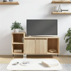 VidaXL Meuble tv Ch&ecirc;ne sonoma 100x35x55 cm Bois d'ing&eacute;nierie Sonoma oak