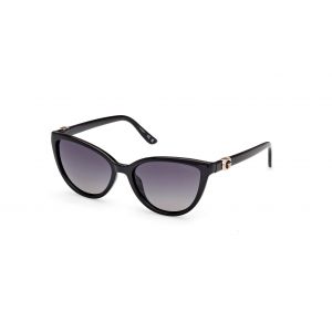 Guess Femme GU00189 01D Lunettes de soleil Injecté Noir Fumée Cat Eye Polarisé