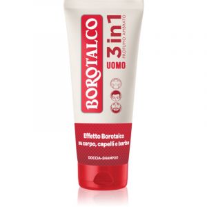 Borotalco Shampooing Douche Homme 3 en 1 Corps Cheveux et Barbe Parfum Ambre - Corps Cheveux et Barbe Propre, Doux et Parfumé, Testé dermatologiquement - 200ml