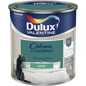 Dulux Valentine Peinture eucalyptus mur, boiserie Cr&egrave;me de couleur satin&eacute; 0.5 l