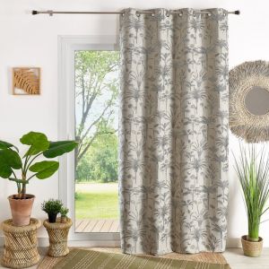 Home maison Rideau Jacquard exotique motif palmier Lin 140x260 cm