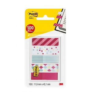 Post-It Lot de 100 marque-pages - POST- IT - 11,9x43,2 mm - 5 motifs carnaval