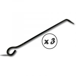 Kibros Tisonnier grand mod&egrave;le fer forg&eacute; noir - Po&ecirc;le &agrave; bois barbecue chaudi&egrave;re chemin&eacute;e feu - Braises b&ucirc;ches charbon de bois - 4SC0050Tx3