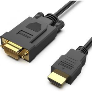 BENFEI Câble HDMI vers VGA 1,8M, unidirectionnel HDMI (source) vers VGA (moniteur) mâle vers mâle, compatible pour HDMI ordinateur, ordinateur portable, VGA moniteur, projecteur, Roku, Xbox et plus