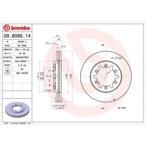 Brembo Jeu de 2 disques de frein 09.8066.14