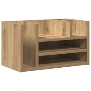 VidaXL Organisateur de bureau Chêne noir 44.5x24x25 cm Bois