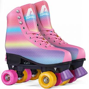 Apollo Patins à roulettes Disco Roller réglable enfants et adultes Rainbow - L - 39-42