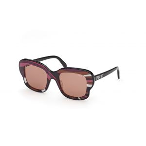 Emilio Pucci Femme EP0220 99E Lunettes de soleil Ac&eacute;tate Multicolore Marron Carr&eacute; Normale
