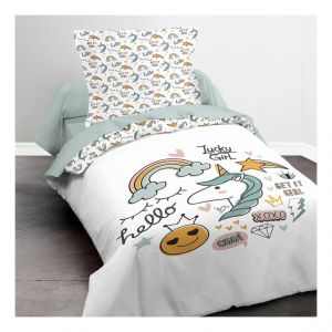 Today Housse de couette enfant 140x200 cm avec 1 taie d'oreiller 63x63 cm Parure de lit Coton Kids Kool 1.11