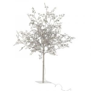 Image de Statue Déco à LED "Arbre Feuilles" 100cm Argent Prix