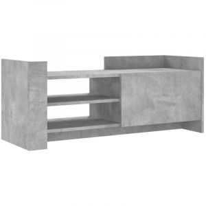 VidaXL Meuble TV Gris béton 100x35x40 cm Bois d'ingénierie, support TV, buffet TV, meuble multimédia, banc TV, armoire hifi, centre de divertissement