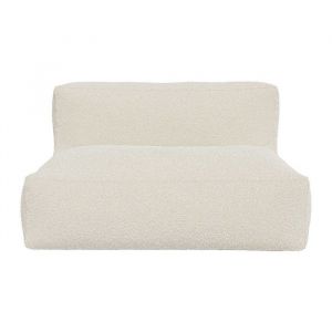 Canap&eacute; 2 places en tissu bouclette blanc cass&eacute; NOUMARA