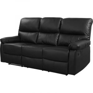 Habitat et Jardin Canapé relax -Lincoln- 197 x 89 x 103 cm - 3 places - Noir