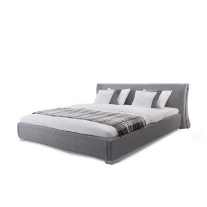 Beliani Lit à eau en tissu gris 160 x 200 cm PARIS - gris