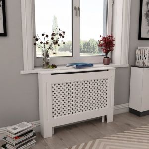 VidaXL Cache-radiateur Blanc 112x19x81,5 cm MDF - Blanc