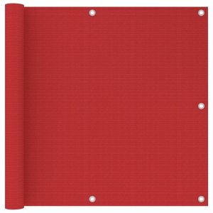 Écran de balcon brise pare vue protection confidentialité 90 x 300 cm PEHD rouge 02_0010361
