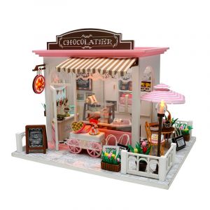 Dam Chocolaterie de coco. Maquette 3d r&eacute;aliste .