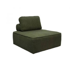 Chauffeuse pour canap&eacute; modulable tissu bouclette kaki 1 place Bao. L 90 x P 90 x H 74cm