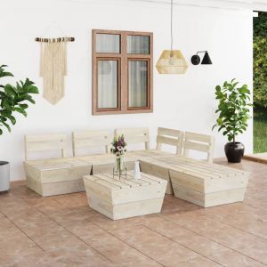 VidaXL Salon de jardin palette 6 pcs Bois d'épicéa imprégné Beige
