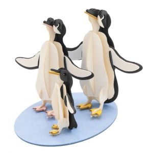 Fridolin Maquette 3D en papier Famille pingouins