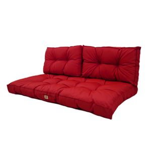 Deco Arts - Coussins pour salon de jardin capitonné 100x50cm rouge