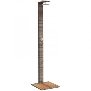 VidaXL Douche d'extérieur gris 50x55x224 cm résine tressée bois acacia - Grey