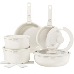 YASHE Ensemble de poêles antiadhésives, 3 pièces – Poêles en granit de 20/24/30 cm, compatibles induction, saines et durables, idéales pour les omelettes et la cuisine quotidienne, gris