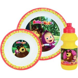 Jemini Set vaisselle bol, gourde et assiette enfant Masha Et Michka